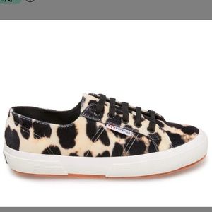 Superga leopard print on velvet sneakers